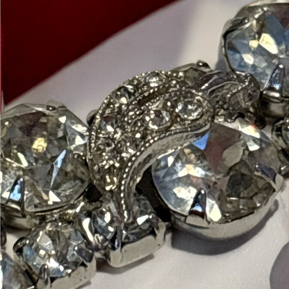 Albert Weiss Vintage Silver Rhodium Crystal Bracelet 7-1/8” - Picture 8 of 14